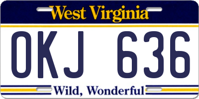 WV license plate OKJ636