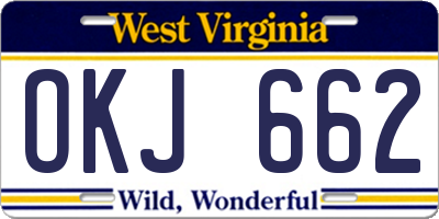 WV license plate OKJ662