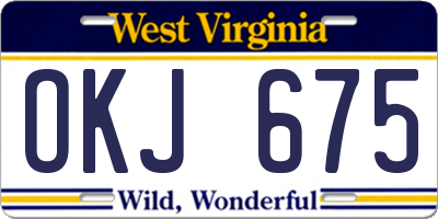 WV license plate OKJ675