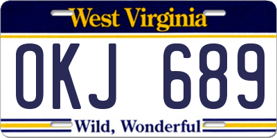 WV license plate OKJ689