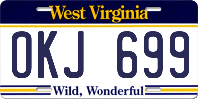 WV license plate OKJ699
