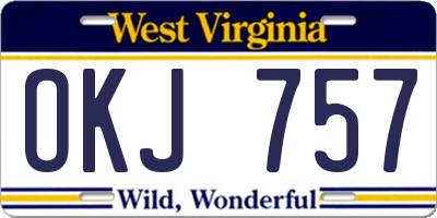 WV license plate OKJ757