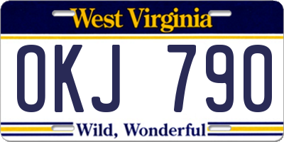 WV license plate OKJ790