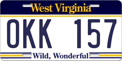WV license plate OKK157
