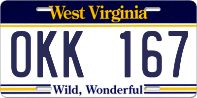 WV license plate OKK167