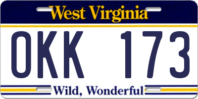WV license plate OKK173