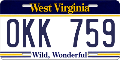 WV license plate OKK759