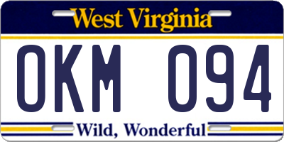 WV license plate OKM094
