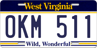 WV license plate OKM511