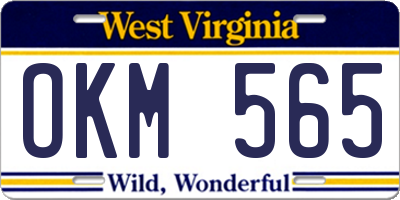 WV license plate OKM565