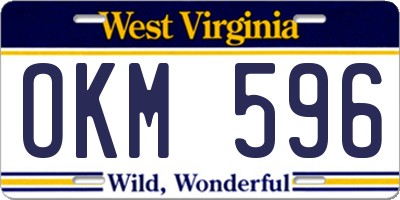 WV license plate OKM596