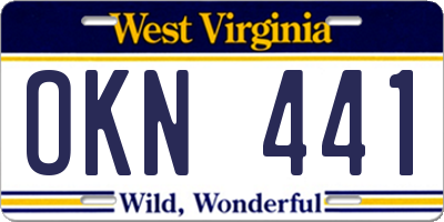 WV license plate OKN441
