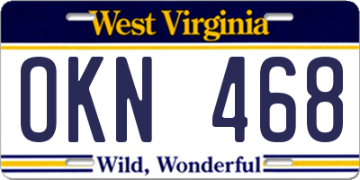 WV license plate OKN468