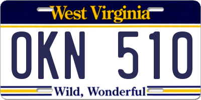 WV license plate OKN510
