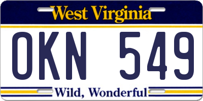WV license plate OKN549