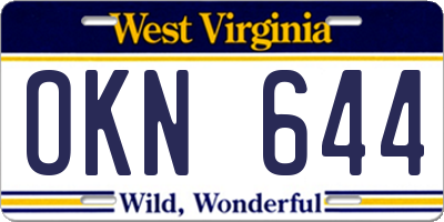 WV license plate OKN644