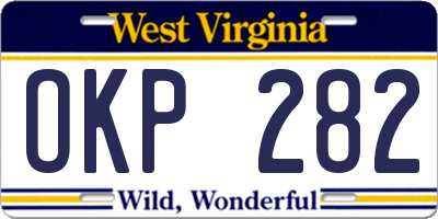 WV license plate OKP282