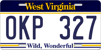 WV license plate OKP327