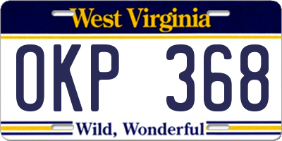WV license plate OKP368