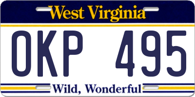 WV license plate OKP495