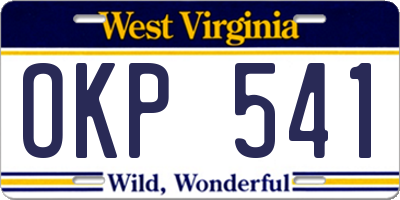 WV license plate OKP541