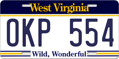 WV license plate OKP554