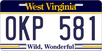 WV license plate OKP581