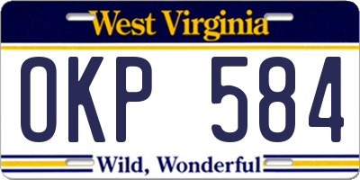 WV license plate OKP584