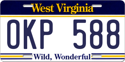 WV license plate OKP588