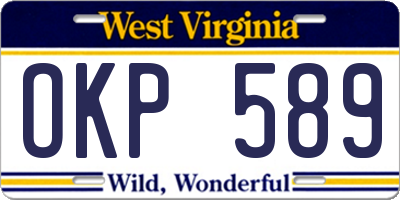 WV license plate OKP589