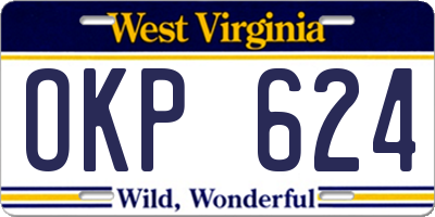 WV license plate OKP624