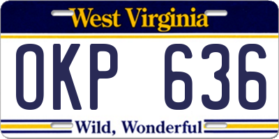 WV license plate OKP636