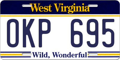 WV license plate OKP695