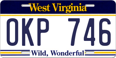 WV license plate OKP746