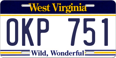 WV license plate OKP751