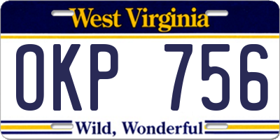 WV license plate OKP756