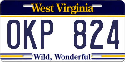 WV license plate OKP824