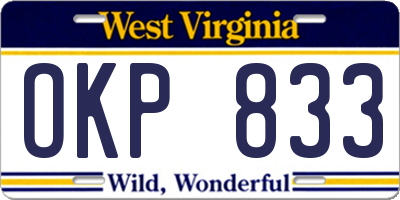 WV license plate OKP833