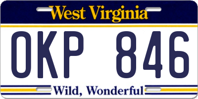 WV license plate OKP846