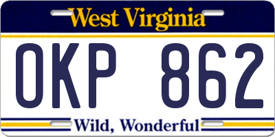WV license plate OKP862