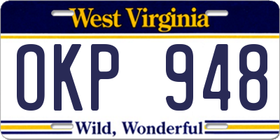 WV license plate OKP948
