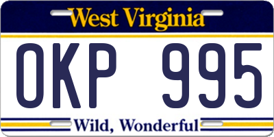 WV license plate OKP995