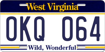 WV license plate OKQ064