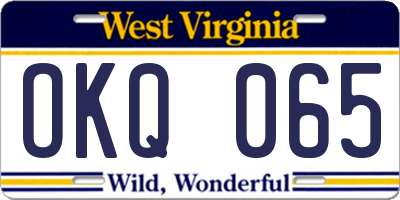 WV license plate OKQ065