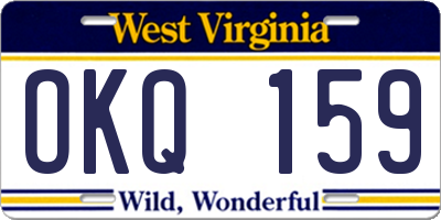 WV license plate OKQ159