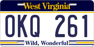 WV license plate OKQ261