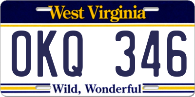 WV license plate OKQ346