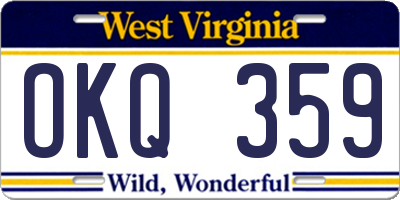 WV license plate OKQ359