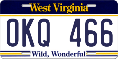 WV license plate OKQ466