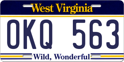 WV license plate OKQ563